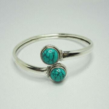 Turquoise Bangle 925 Sterling Silver Cuff Adjule Whole India Turquoise Bangle 925 Sterling Silver Cuff Adjule Whole Jewelry Natural Gemstone Han