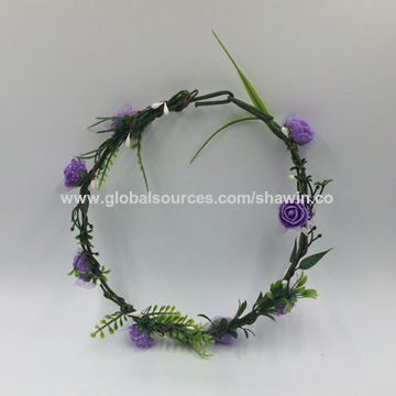 China Colorful Hair Clips Best Selling Pvc Artificial Wreaths For