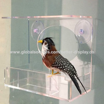 Clear Acrylic Bird House Feeder Plastic Bird Cage Feeder Global
