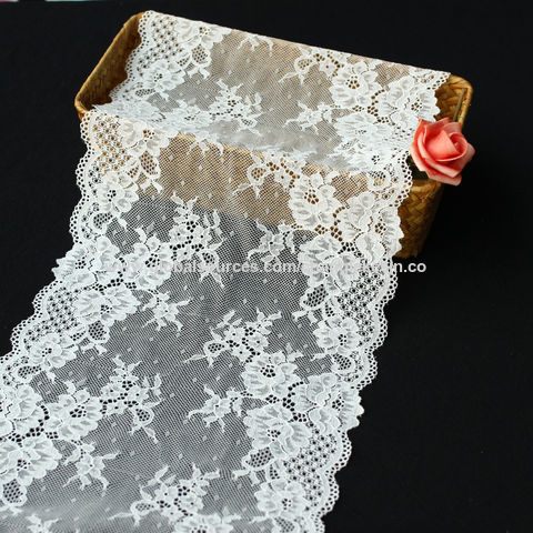 China Warp Stretch Knit Raschel Jacquard Wide Lace Band For Ladies Lingerie Fabric On Global Sources Lace Trim Garment Accessories Jacquard Lace