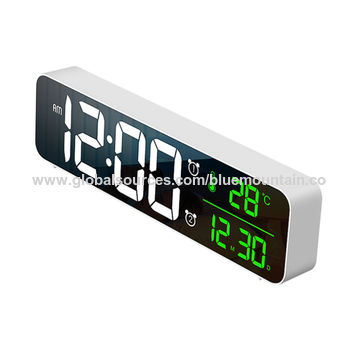 China Smart Wall Hanging Led Digit Light Large Mirror Screen Digital Table Alarm Clock On Global Sources - Large Digital Clock Wall Mounted