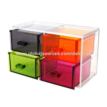 Taiwan Stackable Acrylic Plastic Drawer Organizer For Stationery