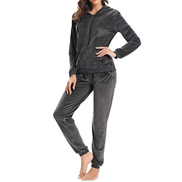 China2019 Women's Solid Velour Sweatsuit Set Hoodie and Pants Sport Suits  Tracksuits on Global Sources