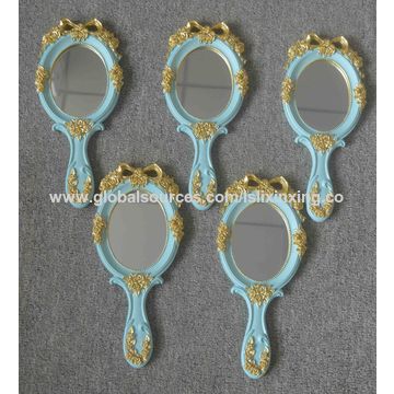 Fashion Antique Resin Custom Hand Held Mirror Makeup Custom Hand Held Mirror Makeup