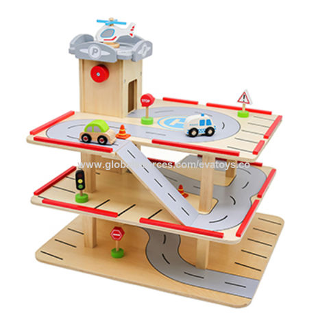 wooden parking garage toy