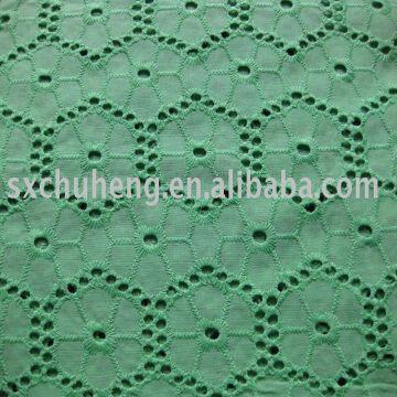 green eyelet fabric