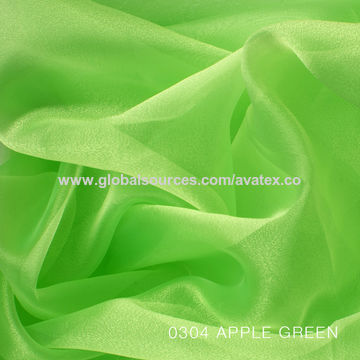 Hong Kong Sar Sheer Organza Fabric 32 Gsm Shiny Apple Green Color On Global Sources Fabric Organza Fabric Polyester Fabric