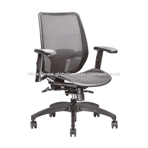Taiwan Office Chair With Breathable Mesh And Lumbar Supported On Office Chair