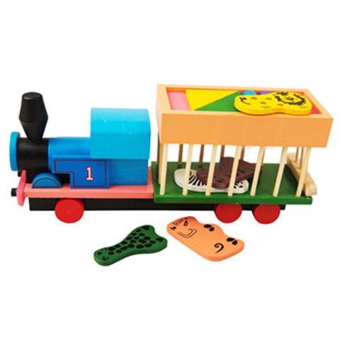 wooden animal train set