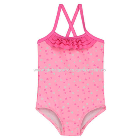 China Heart bathing suit for Girls. One piece swimsuit with contrasting ...
