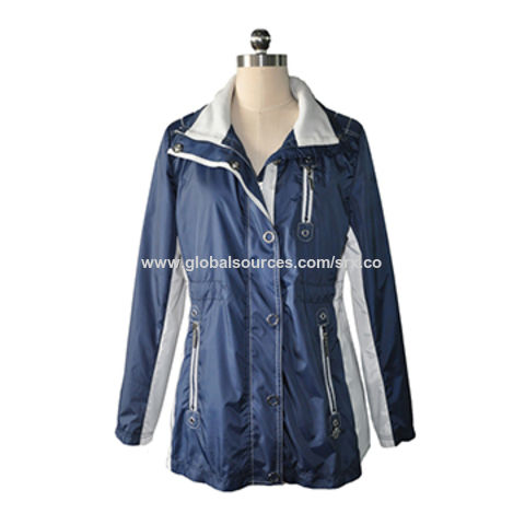 China Women's Shower Sport Jacket in Contrast Color on Global Sources ...