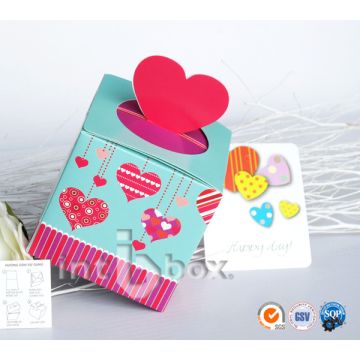 Folding Gift Box With Heart Decorated Lid Favor Gift Box