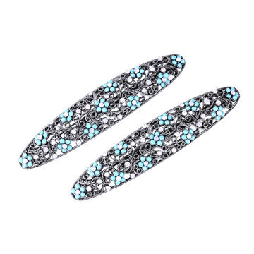 Fancy French Hollow Clean Crystal Flower Decorative Hair Clips