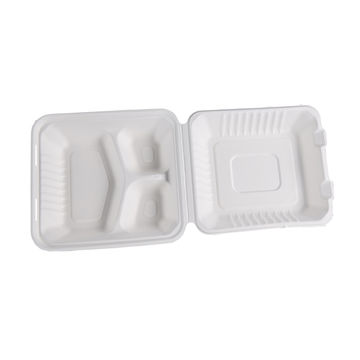 China B024 COMPOSTABLE 8x8 3 Compartment Take Out Food Container on ...