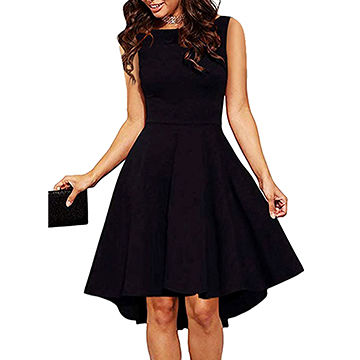 sleeveless black skater dress