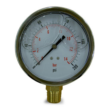 China Pressure Gauge/Gas Test Gauge with Bronze-plated Steel Case on ...