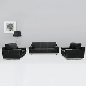 Office Furniture Sofa Black Set, Modern Black And White Leather Sofa Set