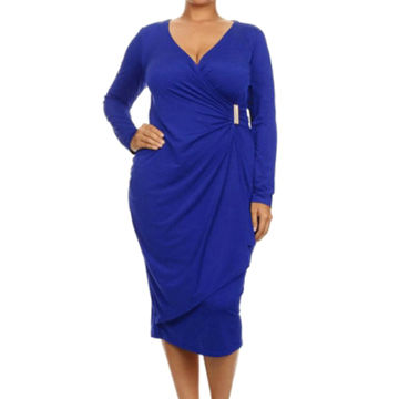 polyester spandex wrap dress