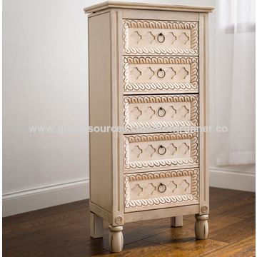 Standing Jewelry Armoire With Mirror, Wooden Jewelry Armoire