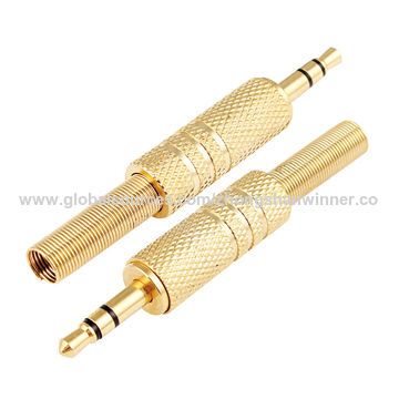2 pcs 3.5mm 1//8/" Stereo TRRS 4-pole Gold Plug A//V Connector for iPhone Headphone