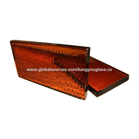 China Amber Decorative Glass Block From Yantai Manufacturer