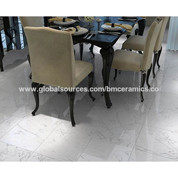 China Non Slip Super White Carrara Crystal Porcelain High Gloss