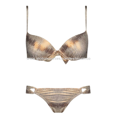 push up bikini gold