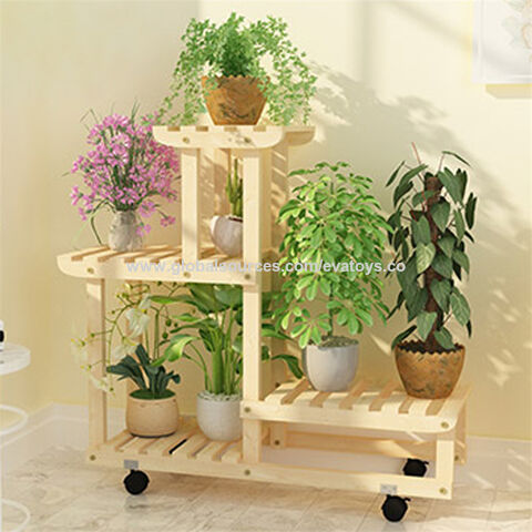 China Best Design Decorative Natural Wooden 4 Tier Plant Holder Natural Wooden 4 Tier Plant Holder