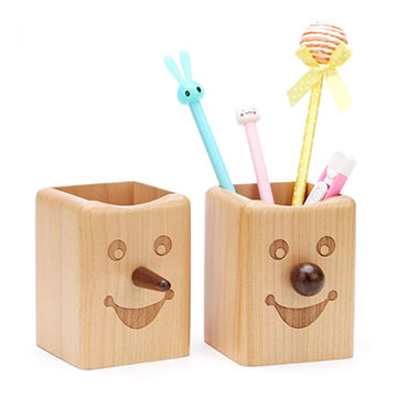 Wooden Office Desk Organizer Pen Pencil Container Holder Square Global Sources