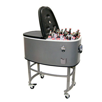 Large Steel Patio Deck Outdoor Bar Kitchen Cooler With Cart 82 Quart China Large Steel Patio Deck Outdoor Bar Kitchen Cooler With Cart 82 Quart Capacity