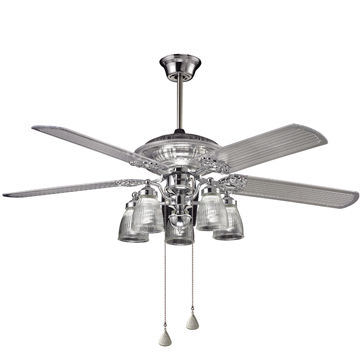 China 52 Ceiling Fan With Light Transparent Abs Machine Body