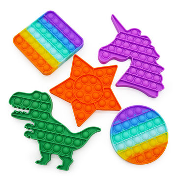 China Silicone Push Asmr Rainbow Pop It Fidget Toy Set Stress Pack Push ...