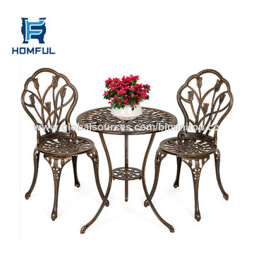 Global Sources China Bistro Sets Metal Patio Chair Set Furniture Cast Antique Outdoor Aluminum Garden Table And Chairs China Bistro Sets Metal Patio Chair Set, Cast Metal Patio Chairs