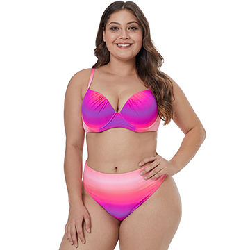 plus-size bikinis,Rosy Pink Tie Dye Plus 2pcs bikini Swimsuit | Global