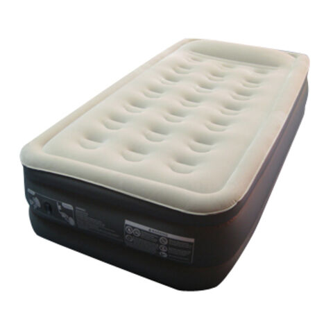 China Twin Raised Flocked Top Air Bed With Pillow On Global Sources