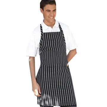 black and white apron