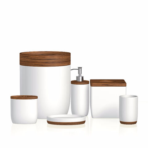 China White Color Ceramic With Wood Top Bathroom Sets Toothbrush Holder On Global Sources Soap Dispenser Tumbler Toothbrush Holder