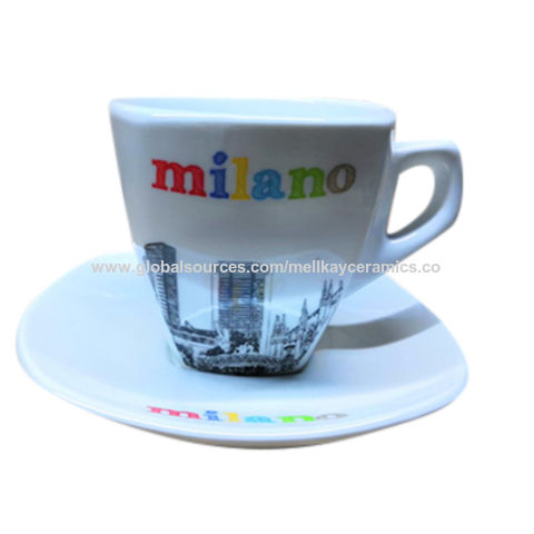 China High Quality Supper White Coffee Cup Saucer Set Customized