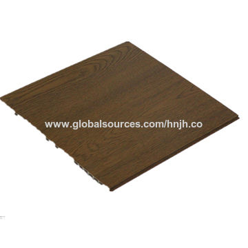 China Pvc Wall Ceiling Panels 10mm Laminated Brown Wooden Grain