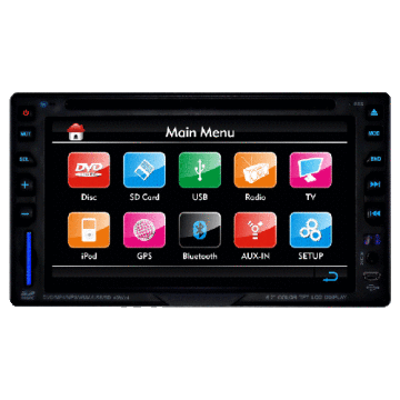 Indash Car Dvd Player 6 2 Inch Touch Screen Bluetooth Gps Tv Rds Ipod Slot Remote Control 2 Din Global Sources