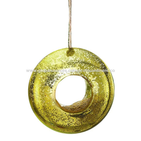 China 6 Golden Mercury Glass Bird Feeder 15cm Diameter On Global