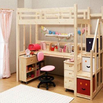 bunk bed with table