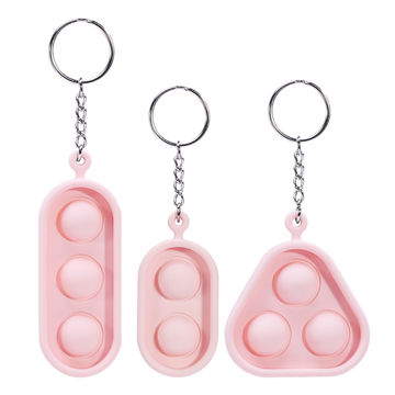Push Pop Bubble Keychain Sensory Toys Portable Stress Relief Handheld Toys 2021 Simple Dimple Fidget Toy