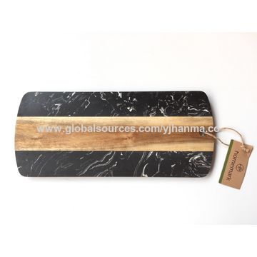 black wood cutting board