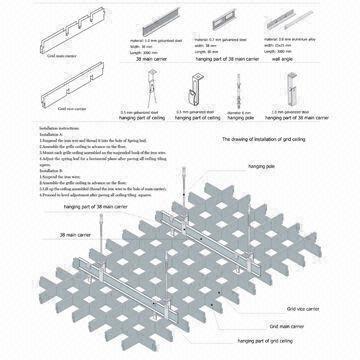 Egg Crate Aluminum Open Cell Ceiling System With Building And
