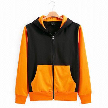 mens black and orange hoodie