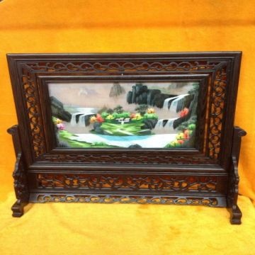 High End Suzhou Manual Silk Double Sided Embroidery Cabinet Table Screen Global Sources