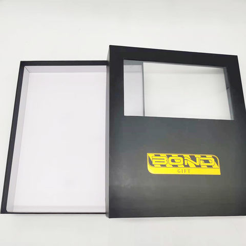 China Custom luxury shiny gold logo matte black cardboard gift boxes ...
