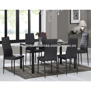 China Cheap Tempered Glass Dining Table Set With Powder Coating Legs On Global Sources Dining Set Dining Table Dining Table Set