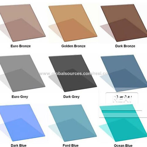 China Dark Blue Green Euro Grey Gray Smoked Pink Black Golden Silver Float Tinted Clear Reflective Glass On Global Sources Coloured Glass Colored Float Glass Reflective Glass